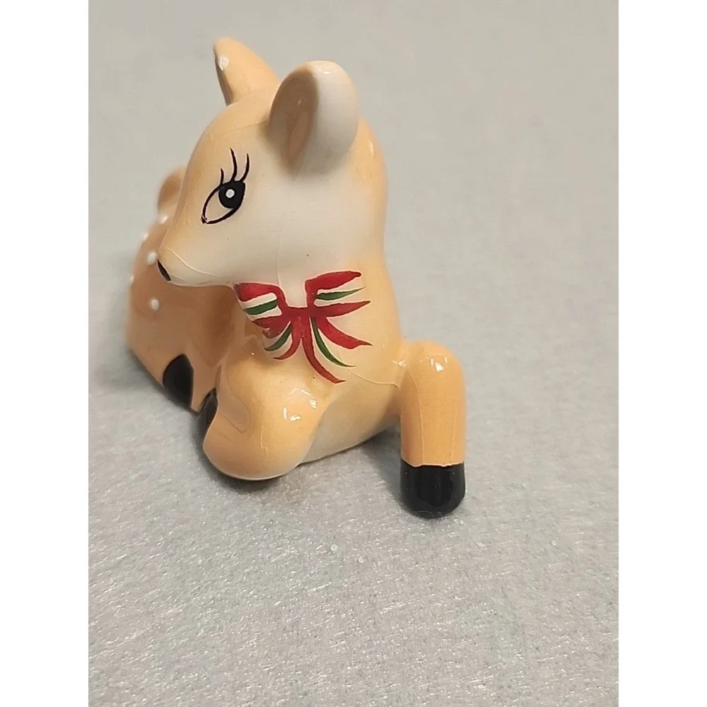 Vintage Salt And Pepper Shakers Holiday Deer Fawn‎ Spotted
